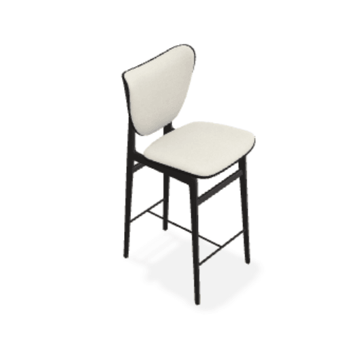 Scaun de bar Elephant din stejar cu tapiterie frontala din tesatura Step Melange - Norr11 - PARIS14A.RO