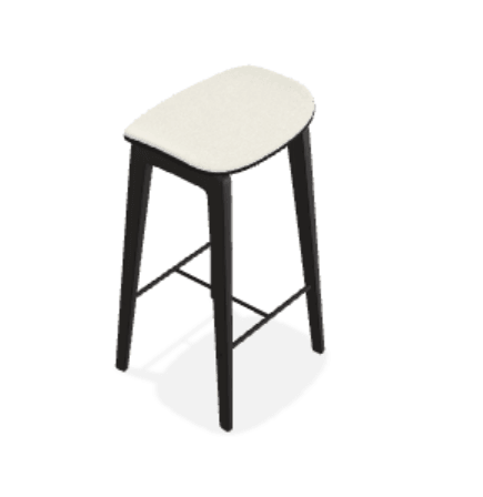 Scaun de bar fara spatar NY11 din stejar cu sezut din tesatura Step Melange - Norr11 - PARIS14A.RO