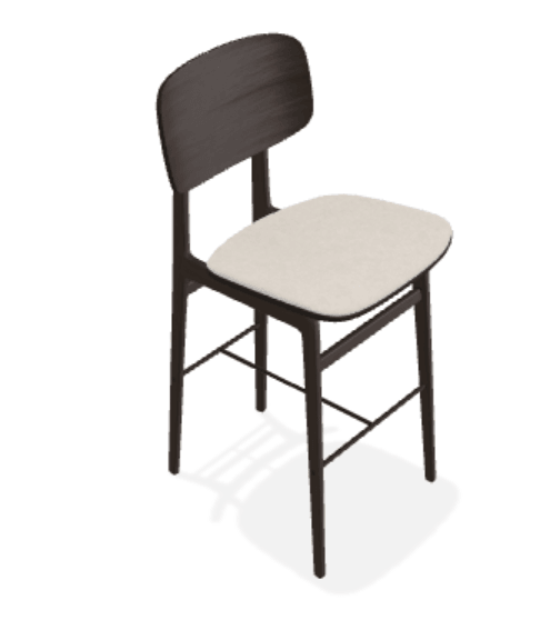Scaun de bar NY11 din stejar cu sezut din tesatura Fame - Norr11 - PARIS14A.RO