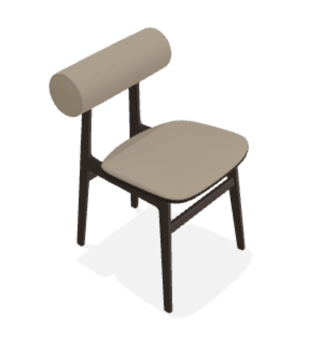 Scaun Totem din stejar cu tapiterie sezut si spatar din piele Spectrum - Norr11 - PARIS14A.RO