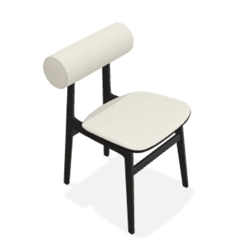 Scaun Totem din stejar cu tapiterie sezut si spatar din tesatura Step Melange - Norr11 - PARIS14A.RO