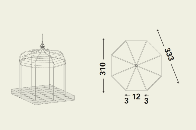 Pavilion octogonal Solaire - Unopiù - PARIS14A.RO