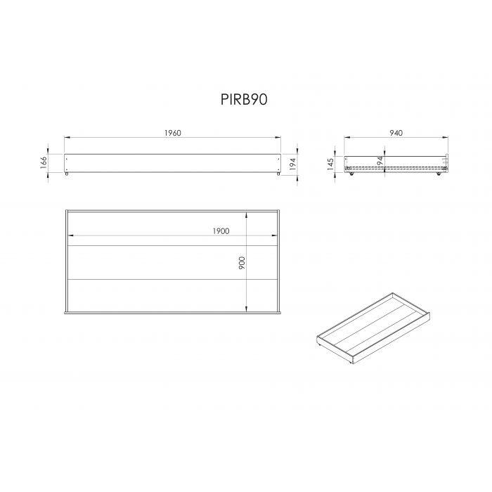 Sertar de pat alb PINO - Vipack - PARIS14A.RO