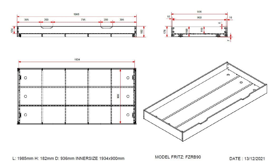 Sertar pin pentru patul captain FRITZ - Vipack - PARIS14A.RO