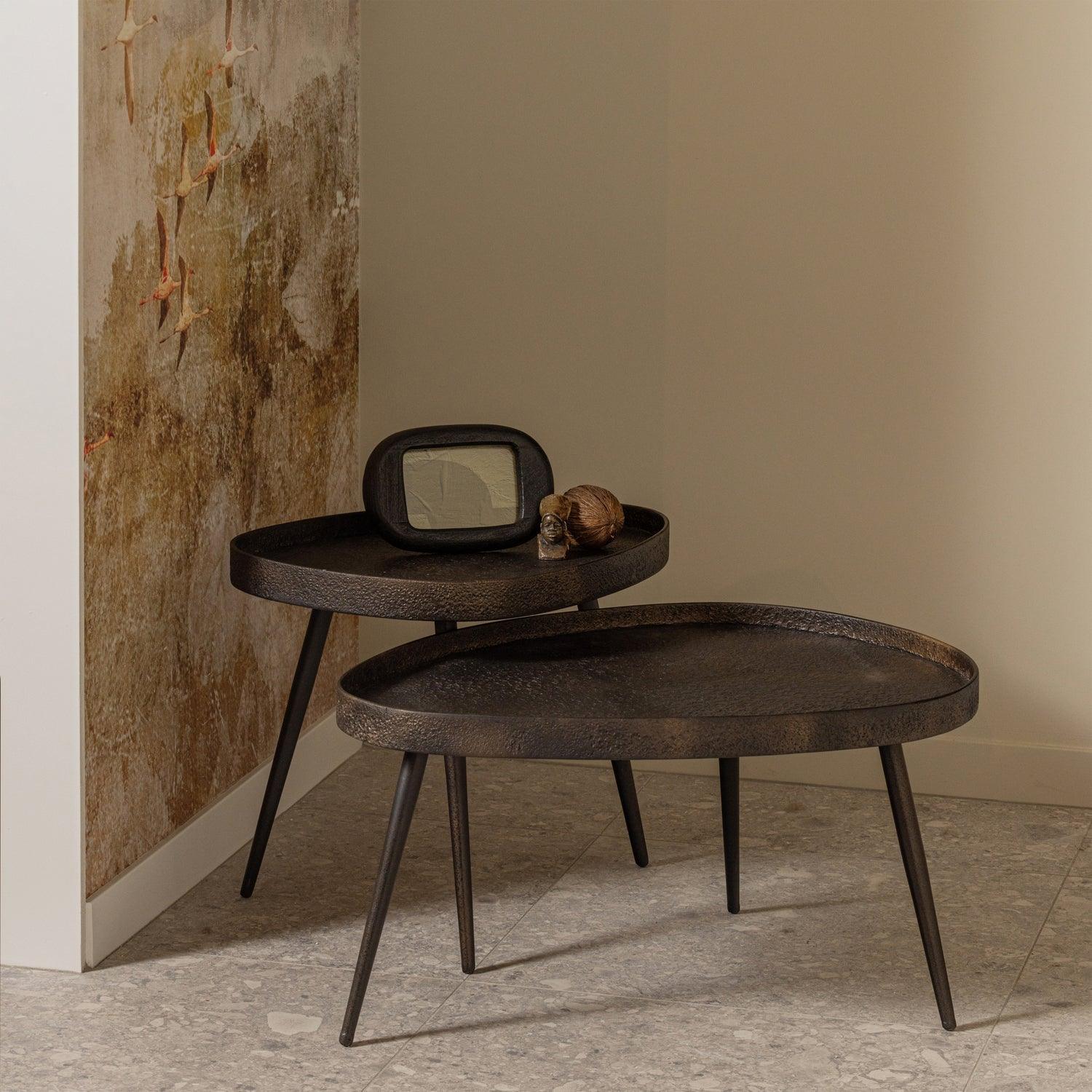 SET OF 2 - CRUDE SIDETABLES ANTIQUE BRONZE - PARIS14A.RO