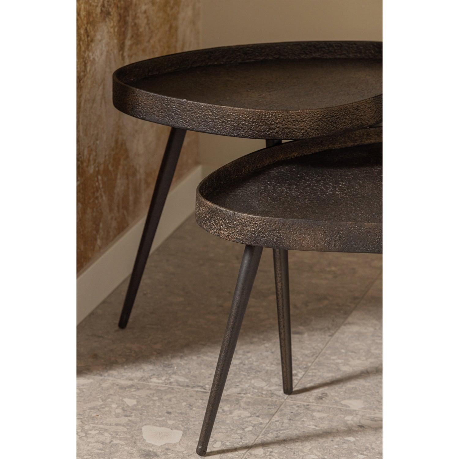 SET OF 2 - CRUDE SIDETABLES ANTIQUE BRONZE - PARIS14A.RO