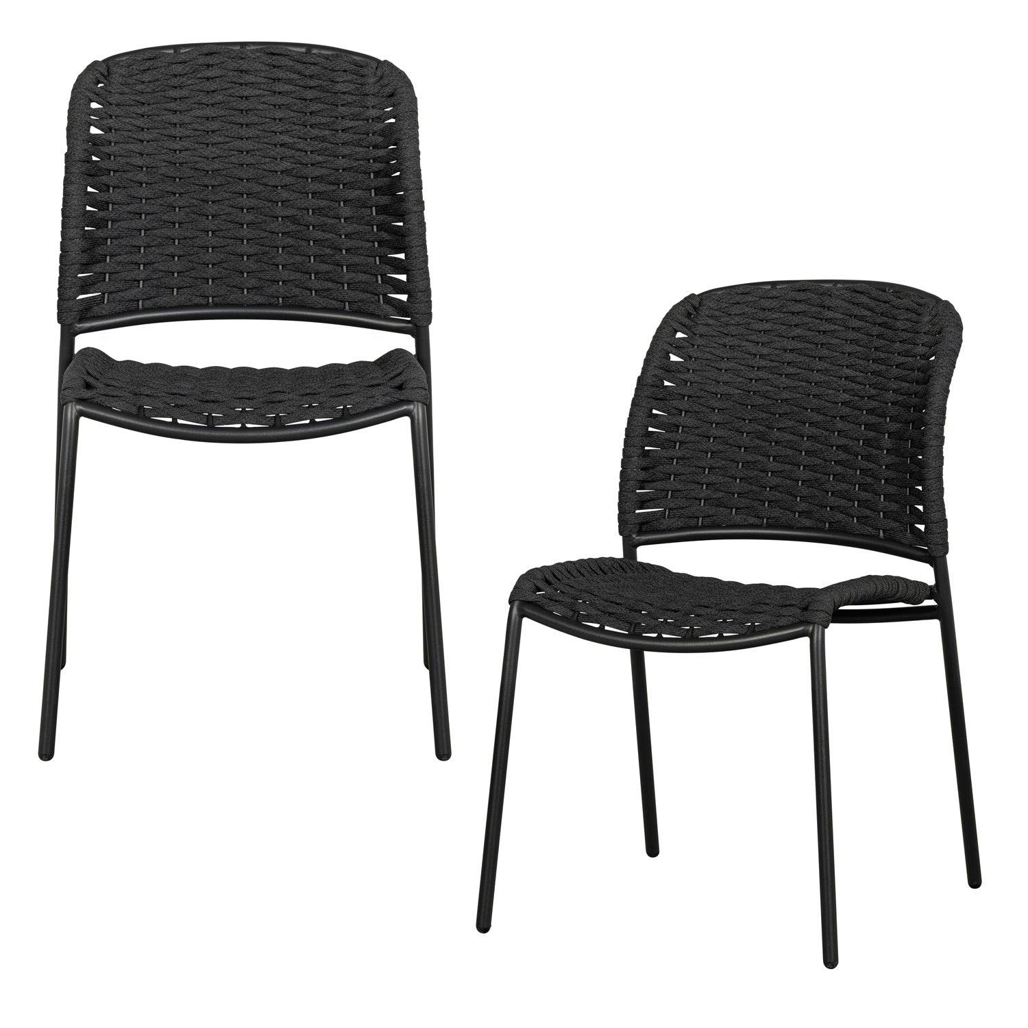 SET V 2 - TAKU GARDEN CHAIR WITHOUT ARMRESTS TEXTILE BLACK - PARIS14A.RO