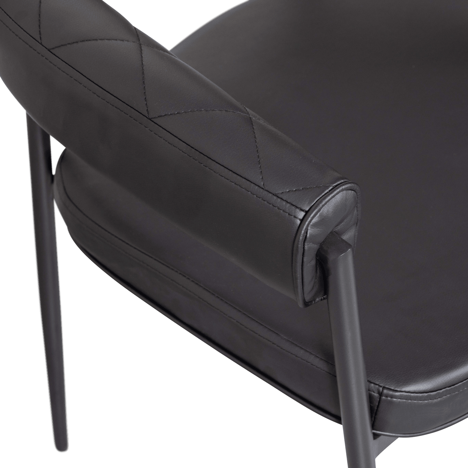 SEV DINING CHAIR ARTIFICIAL LEATHER BLACK - PARIS14A.RO