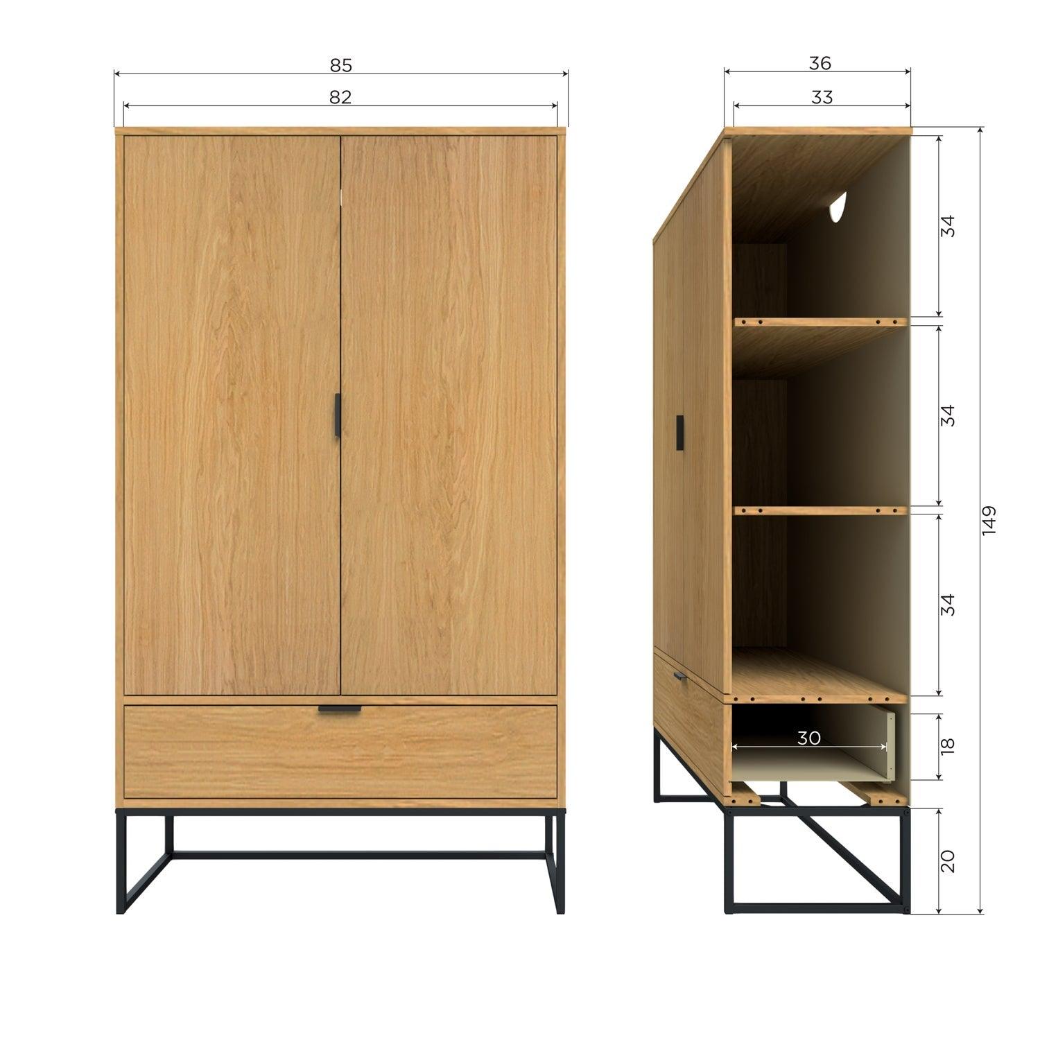 SILAS 2-DOORS CABINET OAK DECOR [fsc] - PARIS14A.RO