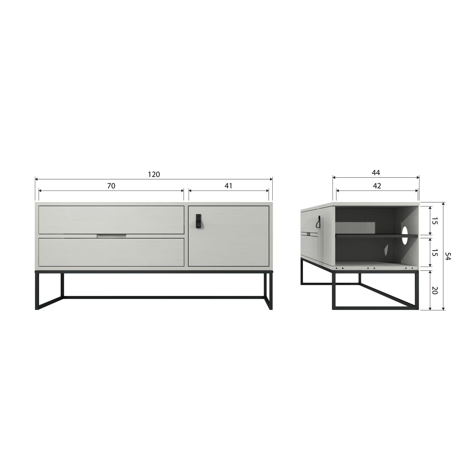 SILAS TV UNIT 120CM PINE DUST [fsc] - PARIS14A.RO