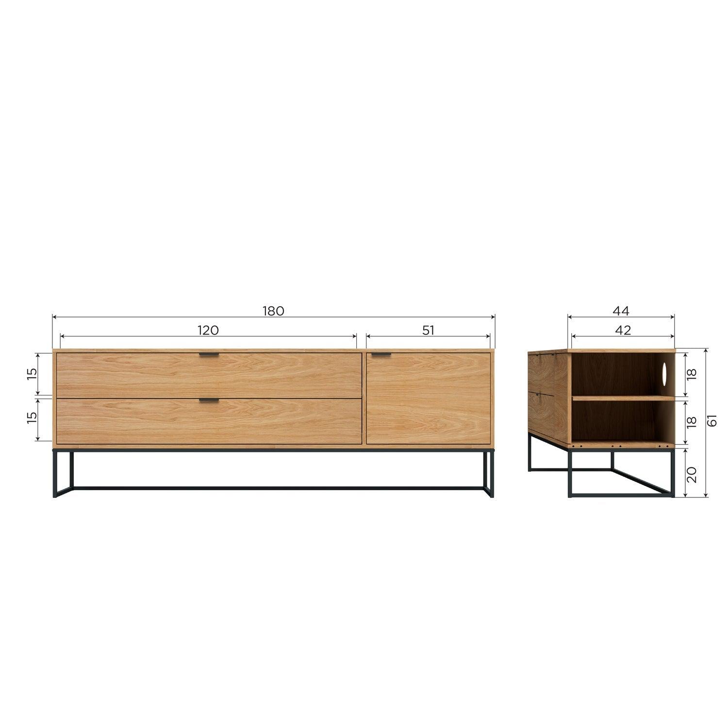 SILAS TV UNIT 180CM OAK DECOR [fsc] - PARIS14A.RO
