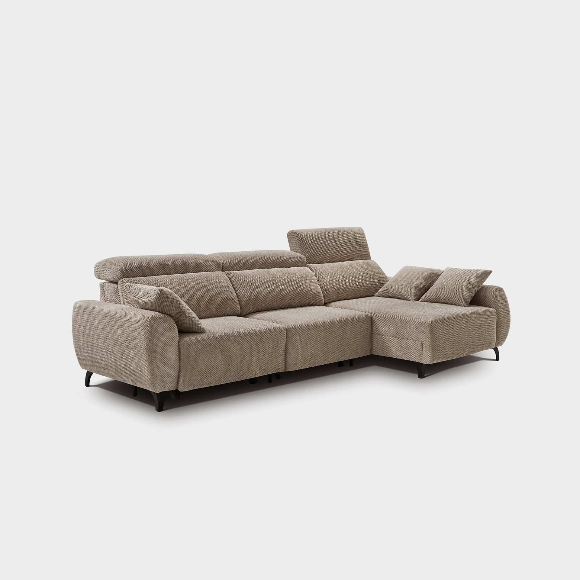 ACOMODEL canapea extensibilă cu colțar Azores | textil | Bej | 297x104x159 cm