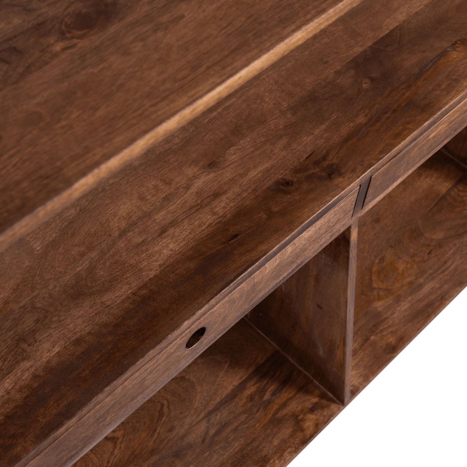 SIVIAN OPEN CABINET WITH 2 DRAWERS MANGO WOOD WALNUT - PARIS14A.RO