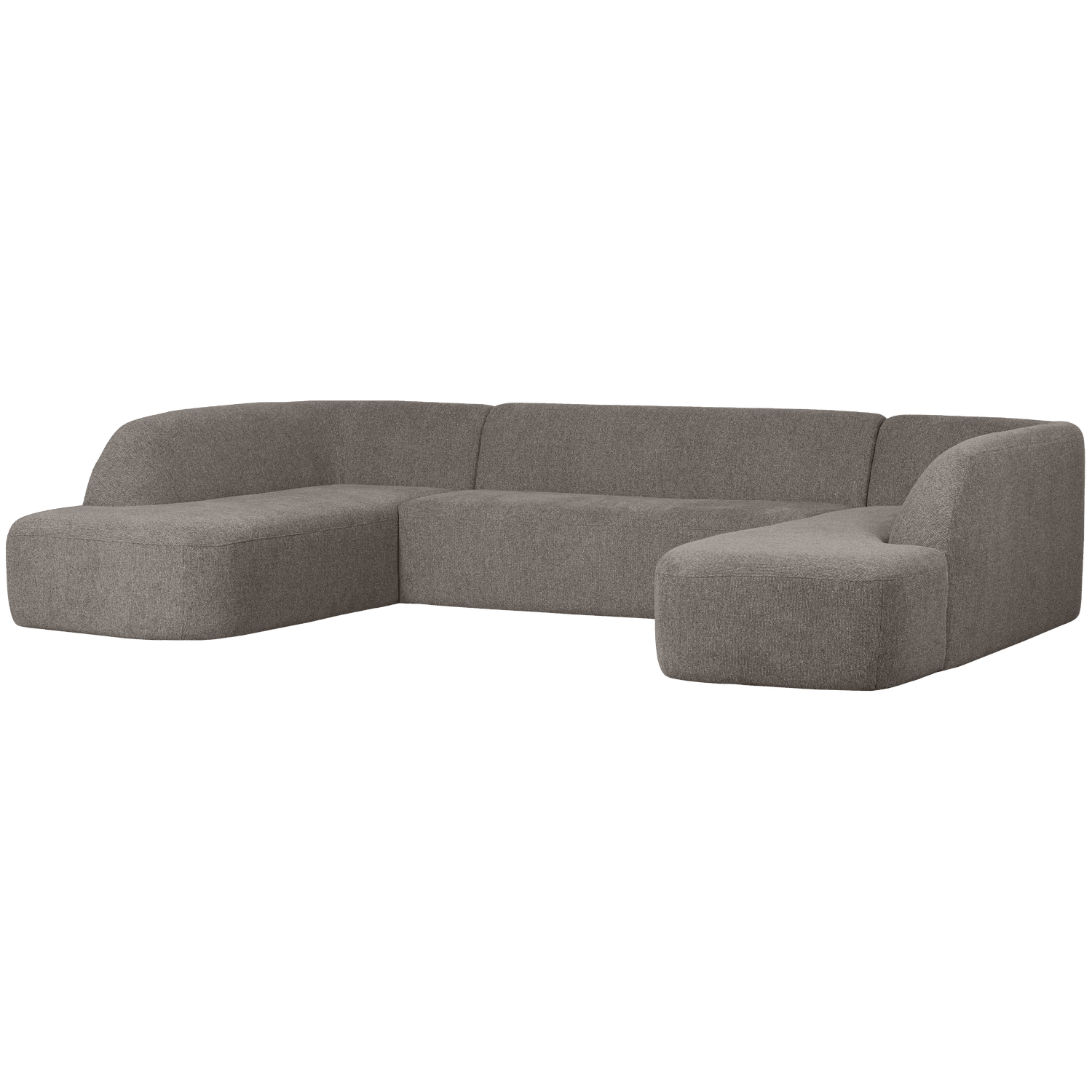 SLOPING U-SHAPE SOFA GREY MELANGE - PARIS14A.RO