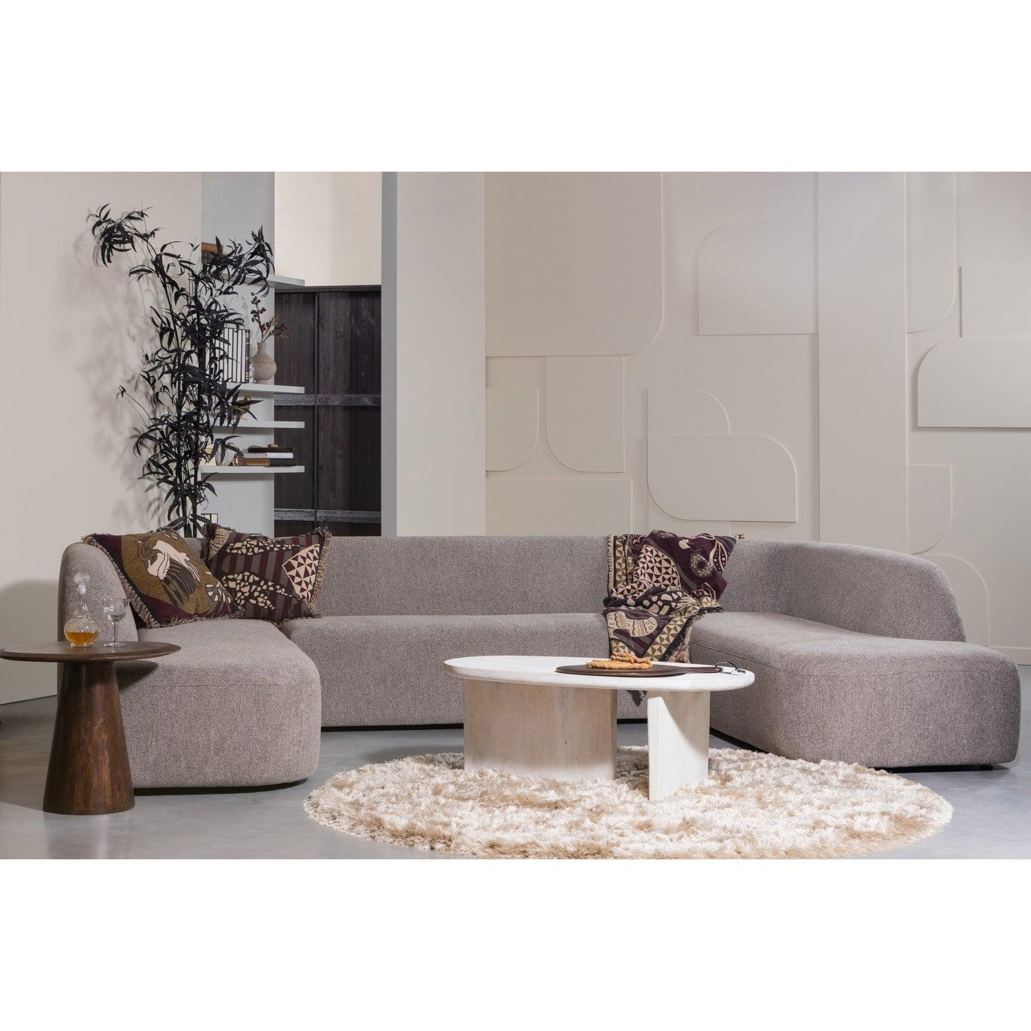 SLOPING U-SHAPE SOFA GREY MELANGE - PARIS14A.RO