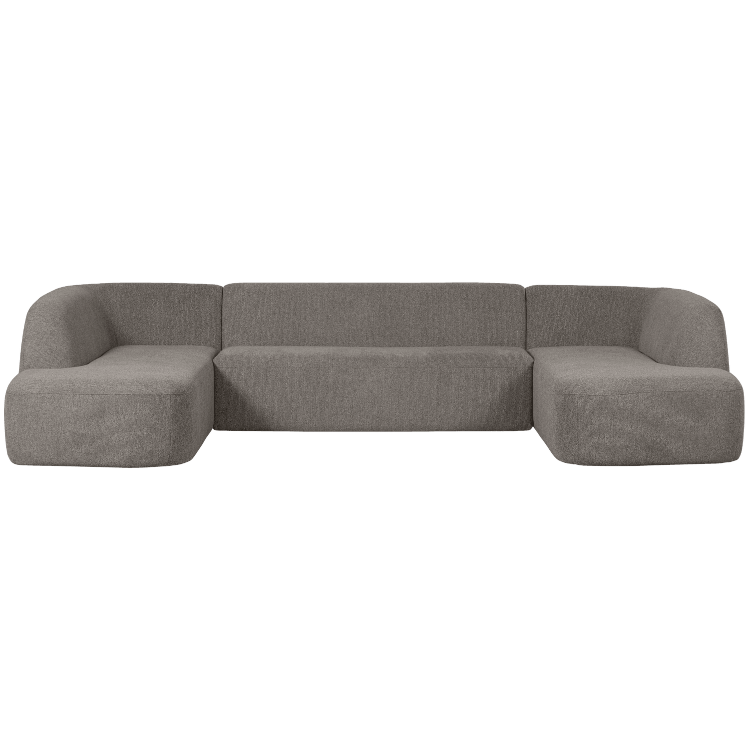 SLOPING U-SHAPE SOFA GREY MELANGE - PARIS14A.RO