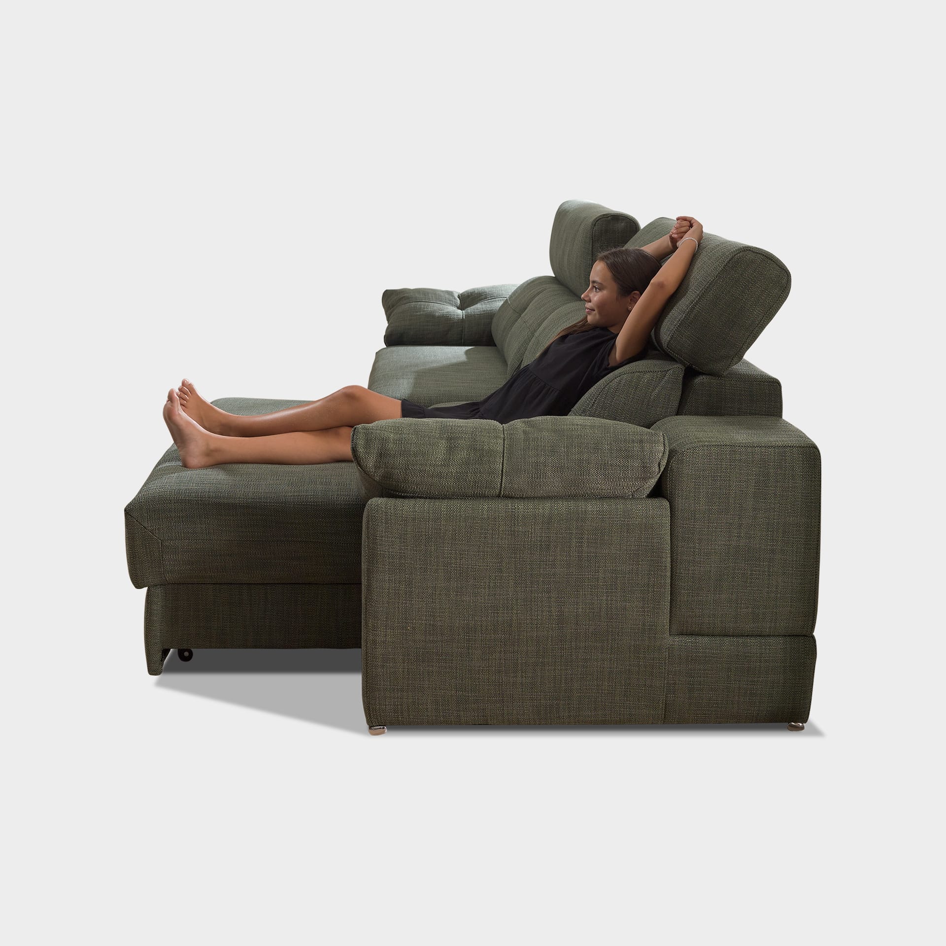 ACOMODEL canapea extensibilă Acciona | textil | Bej | 262x107x159 cm