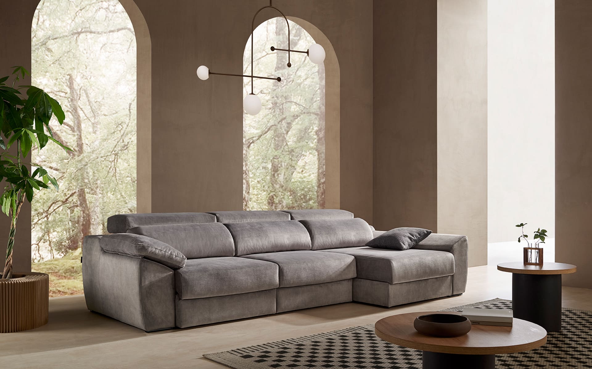 ACOMODEL canapea extensibilă cu colțar Dean | textil | Bej | 295x104x159 cm