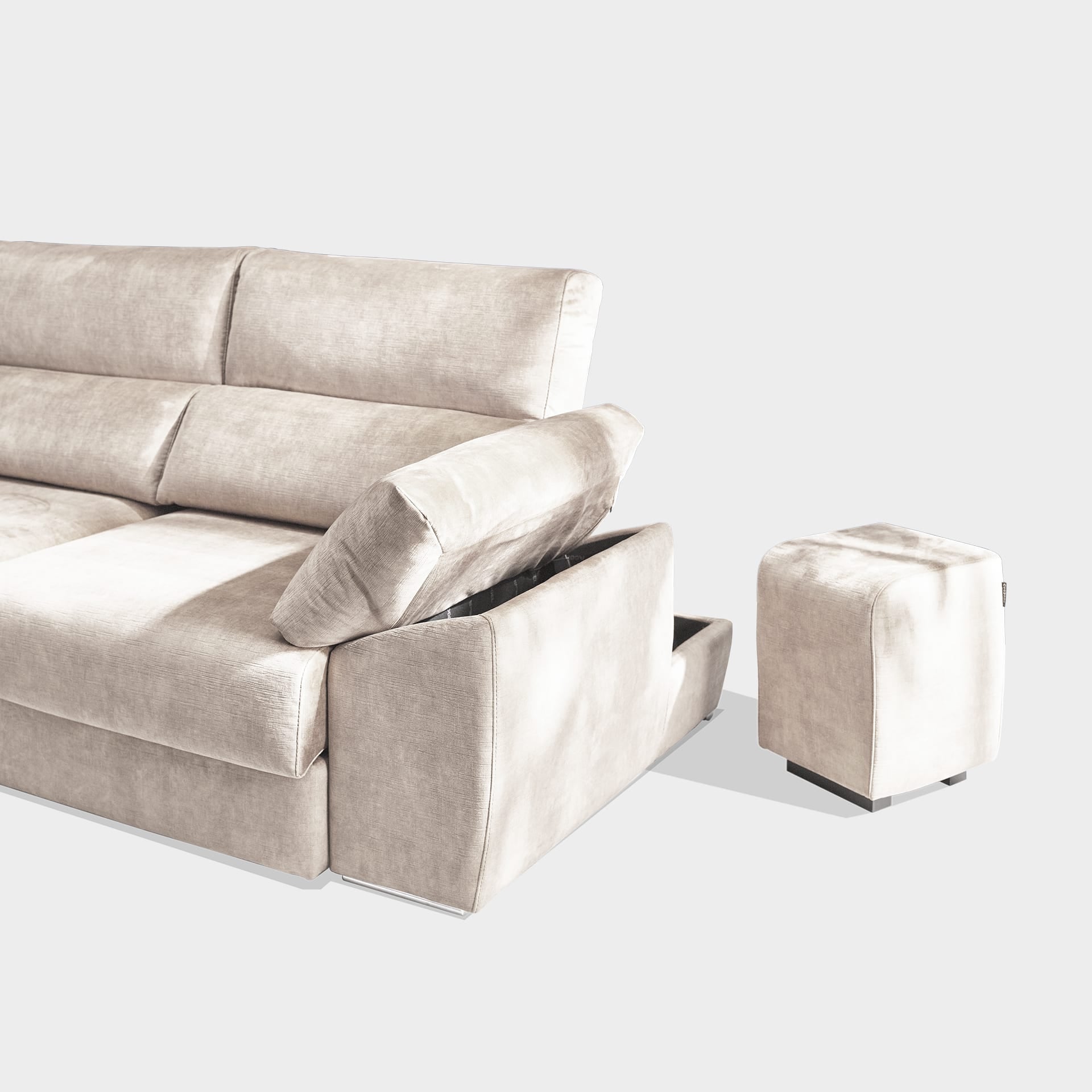 ACOMODEL canapea extensibilă cu colțar Ankor | textil | Bej | 302x104x159 cm