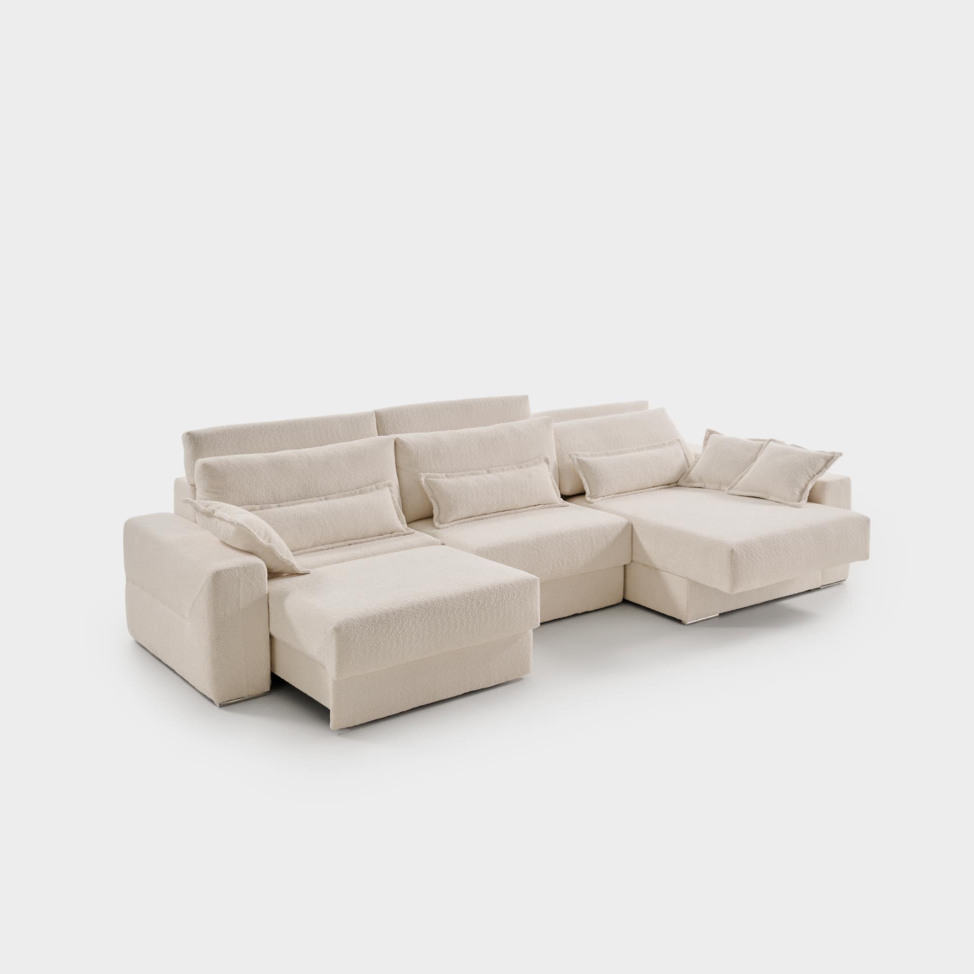 ACOMODEL canapea extensibilă Ares | textil | Bej | 254x107x159 cm