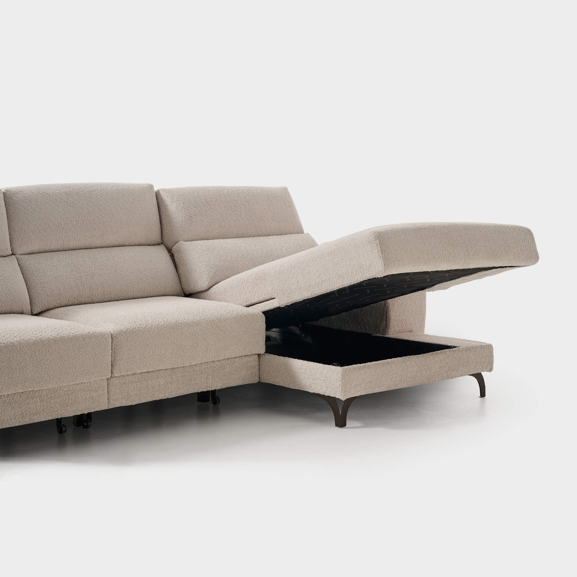 ACOMODEL canapea extensibilă cu colțar Avalon | textil | Bej | 296x104x159 cm