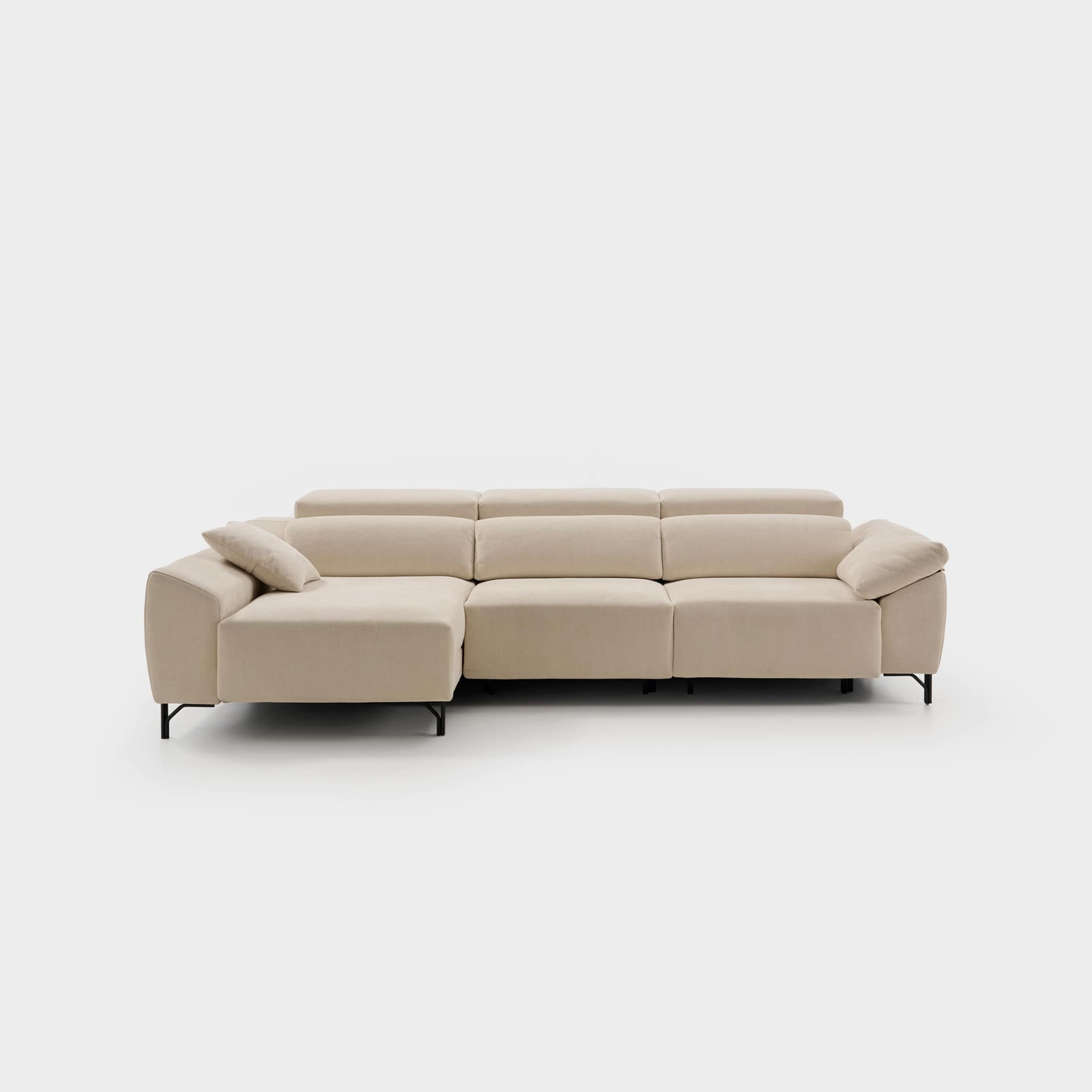 ACOMODEL canapea extensibilă cu colțar Leo | textil | Bej | 377x104x159 cm