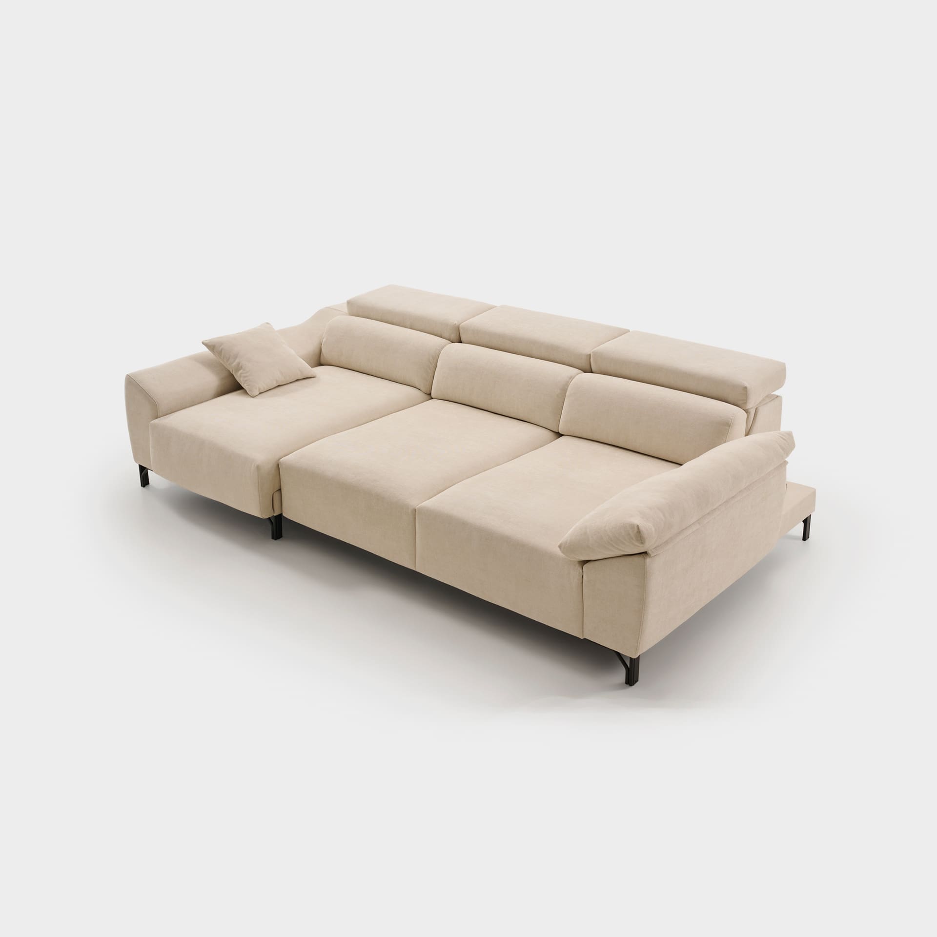 ACOMODEL canapea extensibilă cu colțar Azores | textil | Bej | 297x104x159 cm