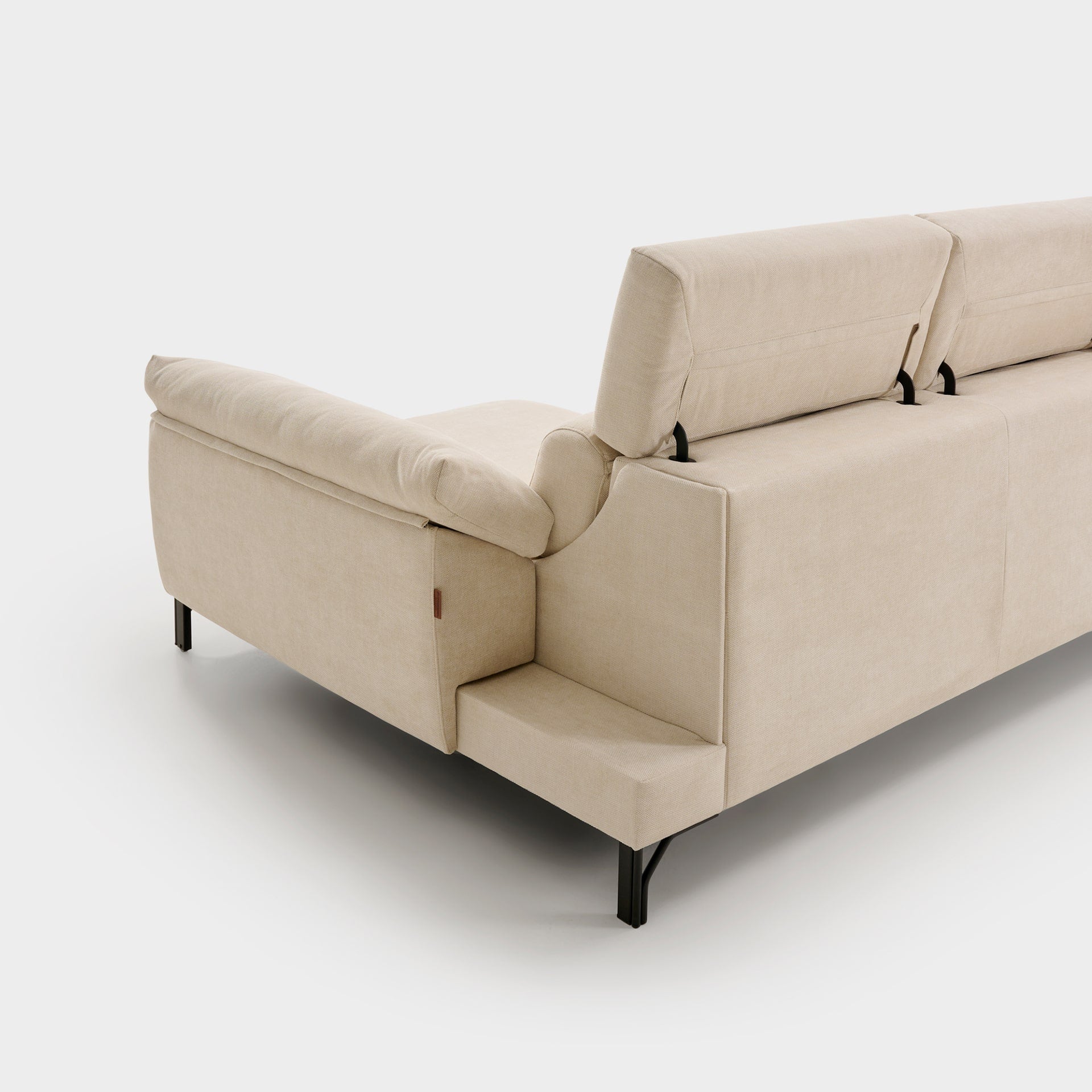 ACOMODEL canapea extensibilă cu colțar Azores | textil | Bej | 297x104x159 cm