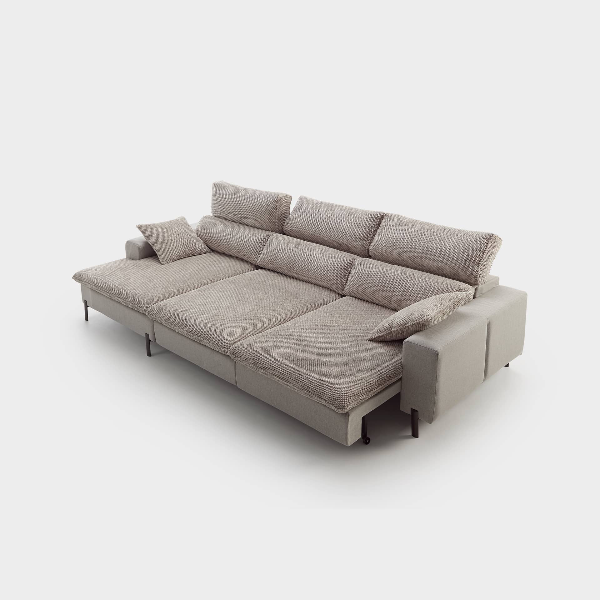 ACOMODEL canapea extensibilă cu colțar Cora | textil | Bej | 280x104x159 cm