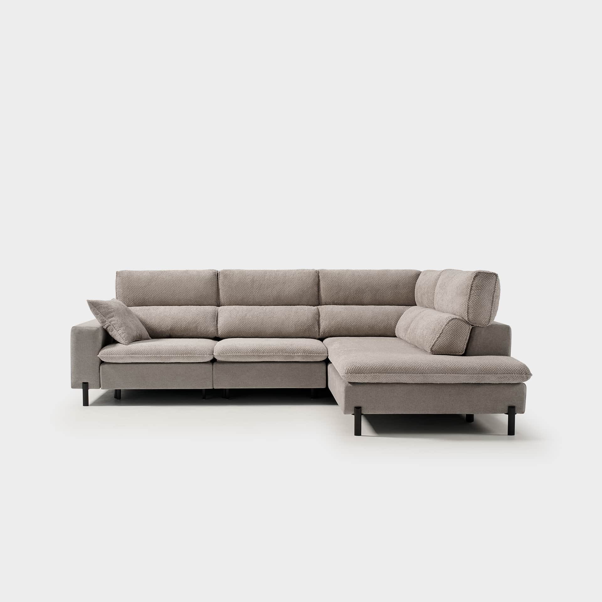 ACOMODEL canapea extensibilă cu colțar Cora | textil | Bej | 280x104x159 cm