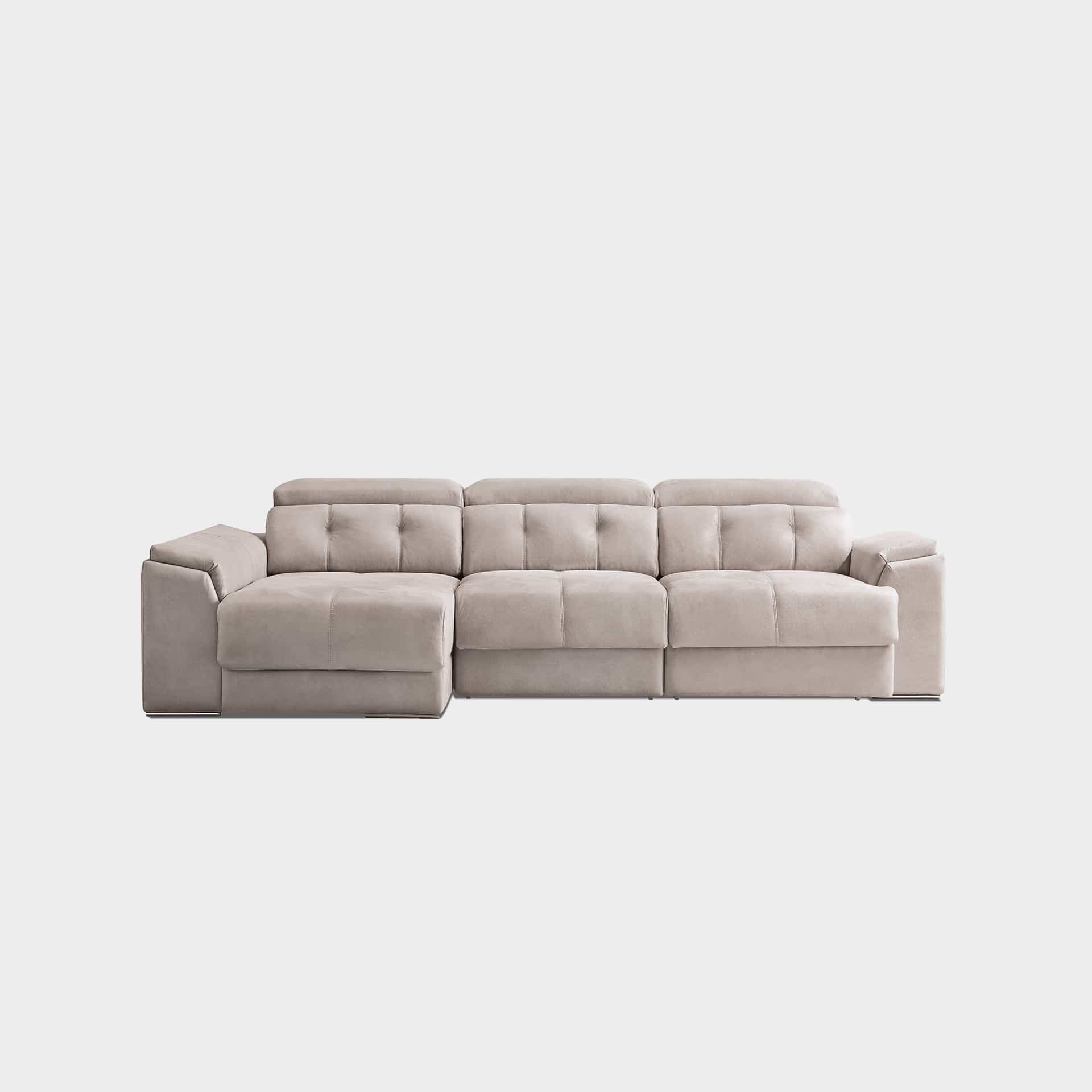 ACOMODEL canapea extensibilă cu colțar Atenza | textil | Bej | 302x104x159 cm