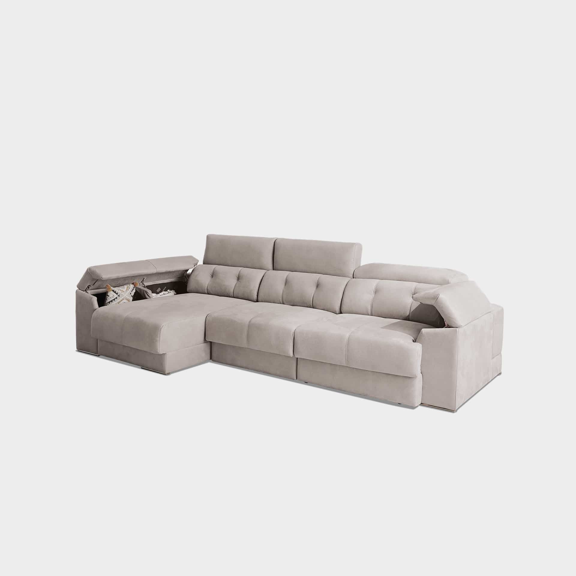ACOMODEL canapea extensibilă cu colțar Kim | textil | Bej | 356x104x159 cm