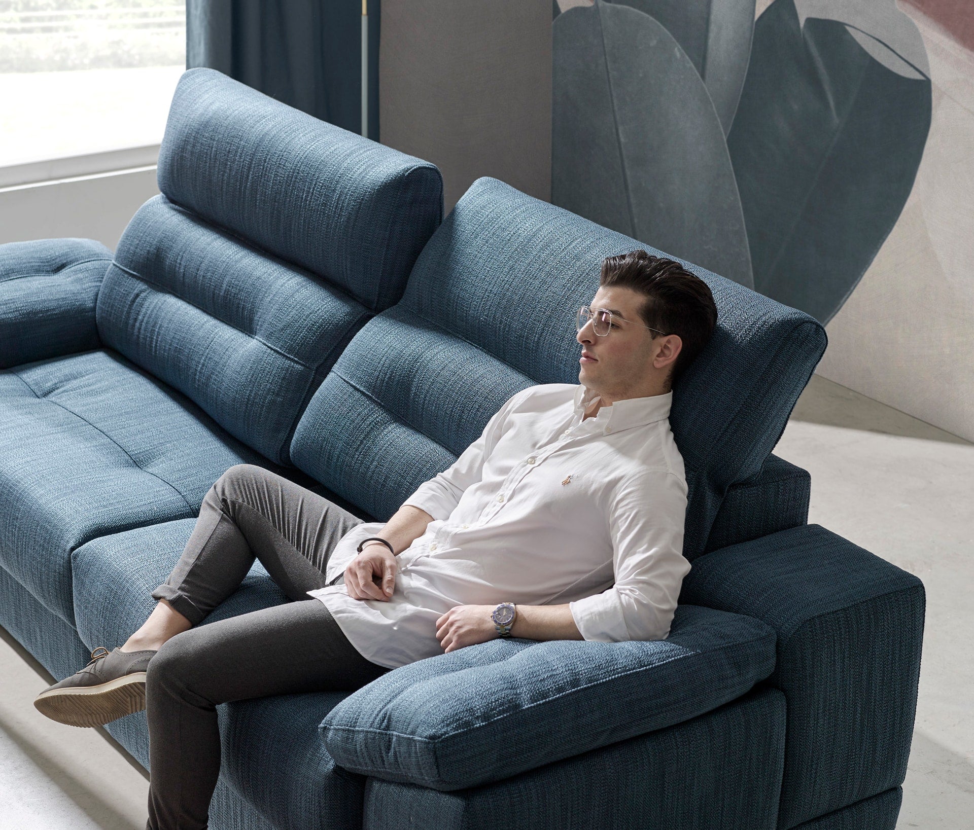 ACOMODEL canapea extensibilă Frey | textil | Bej | 254x107x159 cm