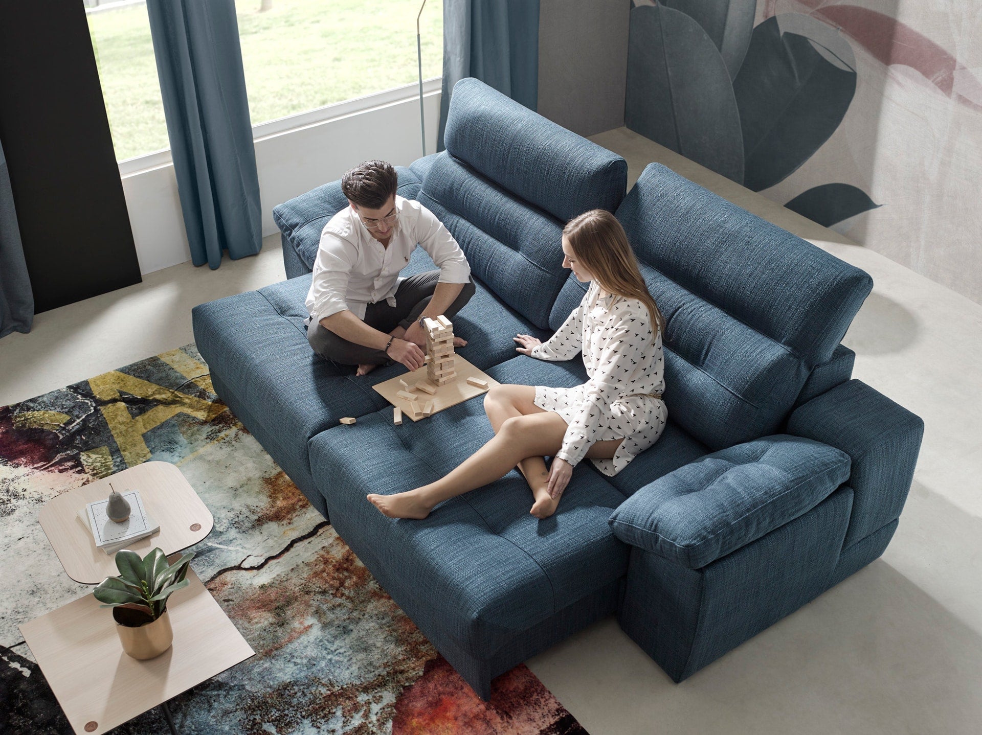 ACOMODEL canapea extensibilă Frey | textil | Bej | 254x107x159 cm