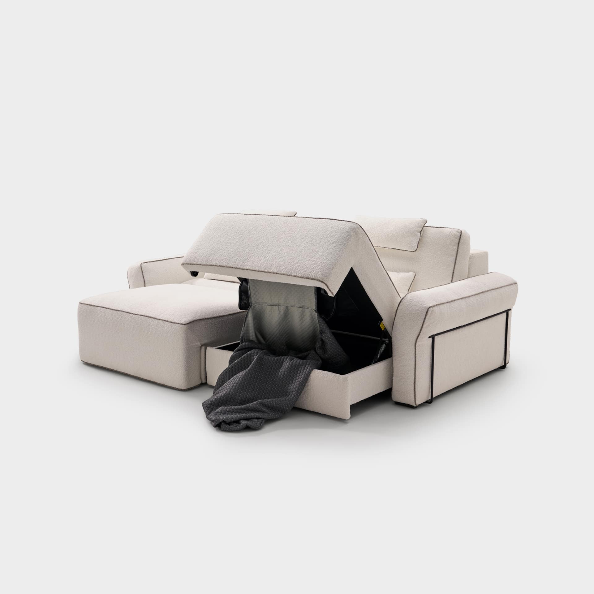 ACOMODEL canapea extensibilă Randi | textil | Bej | 250x104x159 cm