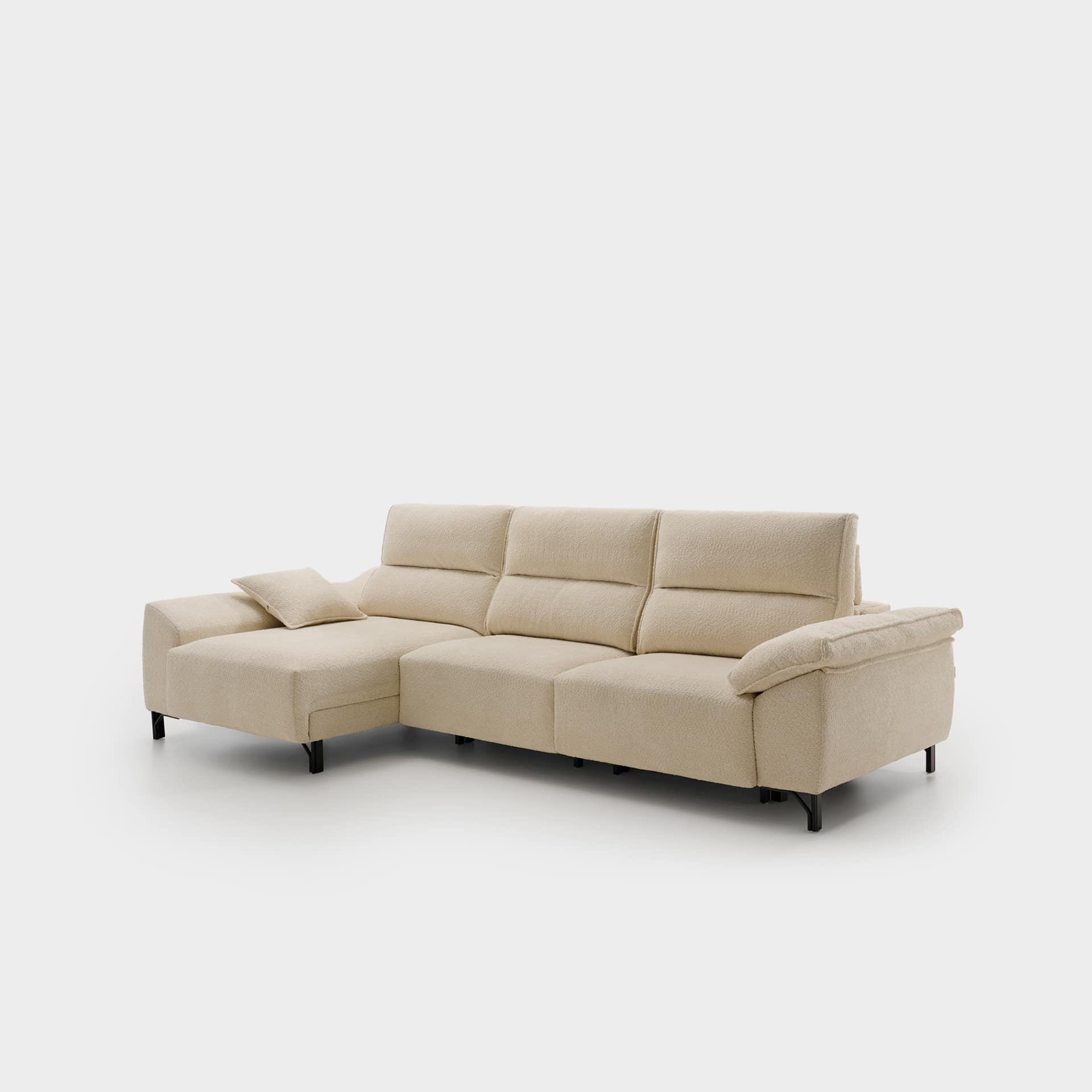 ACOMODEL canapea extensibilă cu colțar Sandro | textil | Bej | 297x104x159 cm