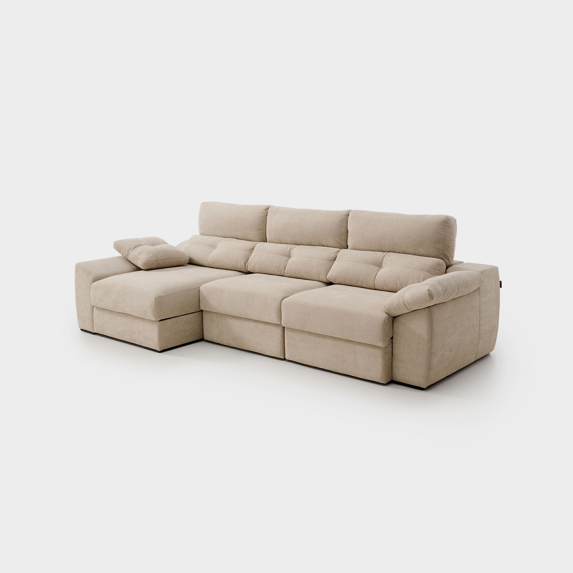ACOMODEL canapea extensibilă cu colțar Tayla | textil | Bej | 293x104x159 cm
