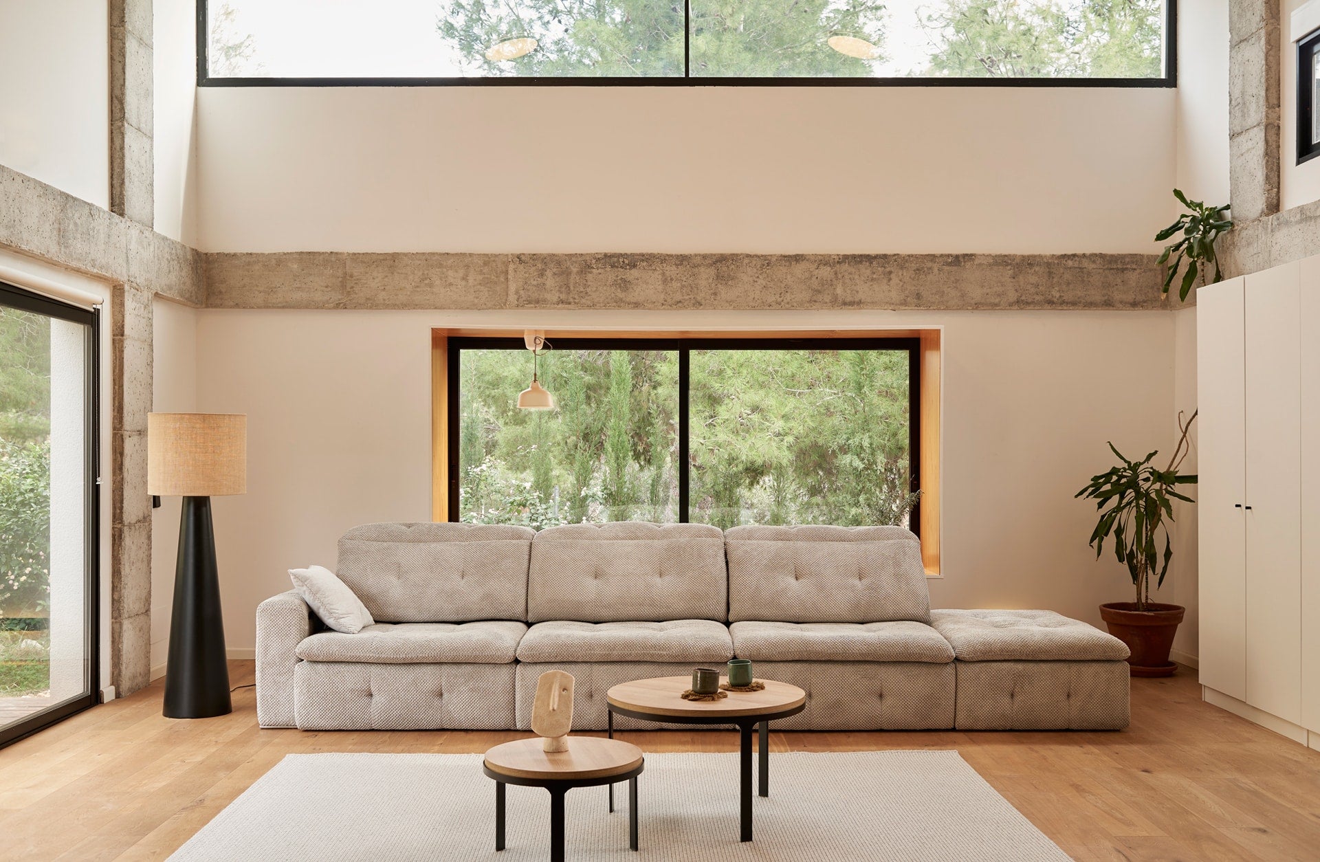 ACOMODEL canapea extensibilă Yanay | textil | Bej | 244x104x159 cm