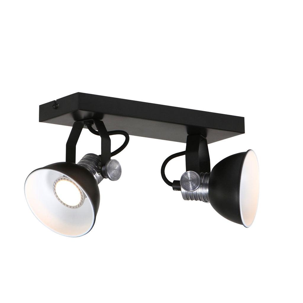 Spot dublu de perete sau tavan din seria Brooklyn LED LED, GU10, 7W, negru, Steinhauer - PARIS14A.RO