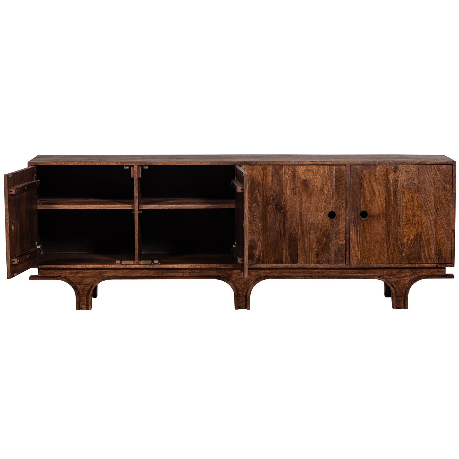 STAES SIDEBOARD 4-DOORS MANGO WOOD WALNUT - PARIS14A.RO