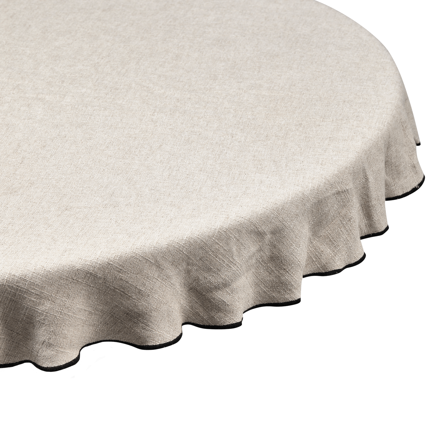 STITCH ROUND TABLE CLOTH CONTRAST STITCHING NATURAL Ø140CM - PARIS14A.RO