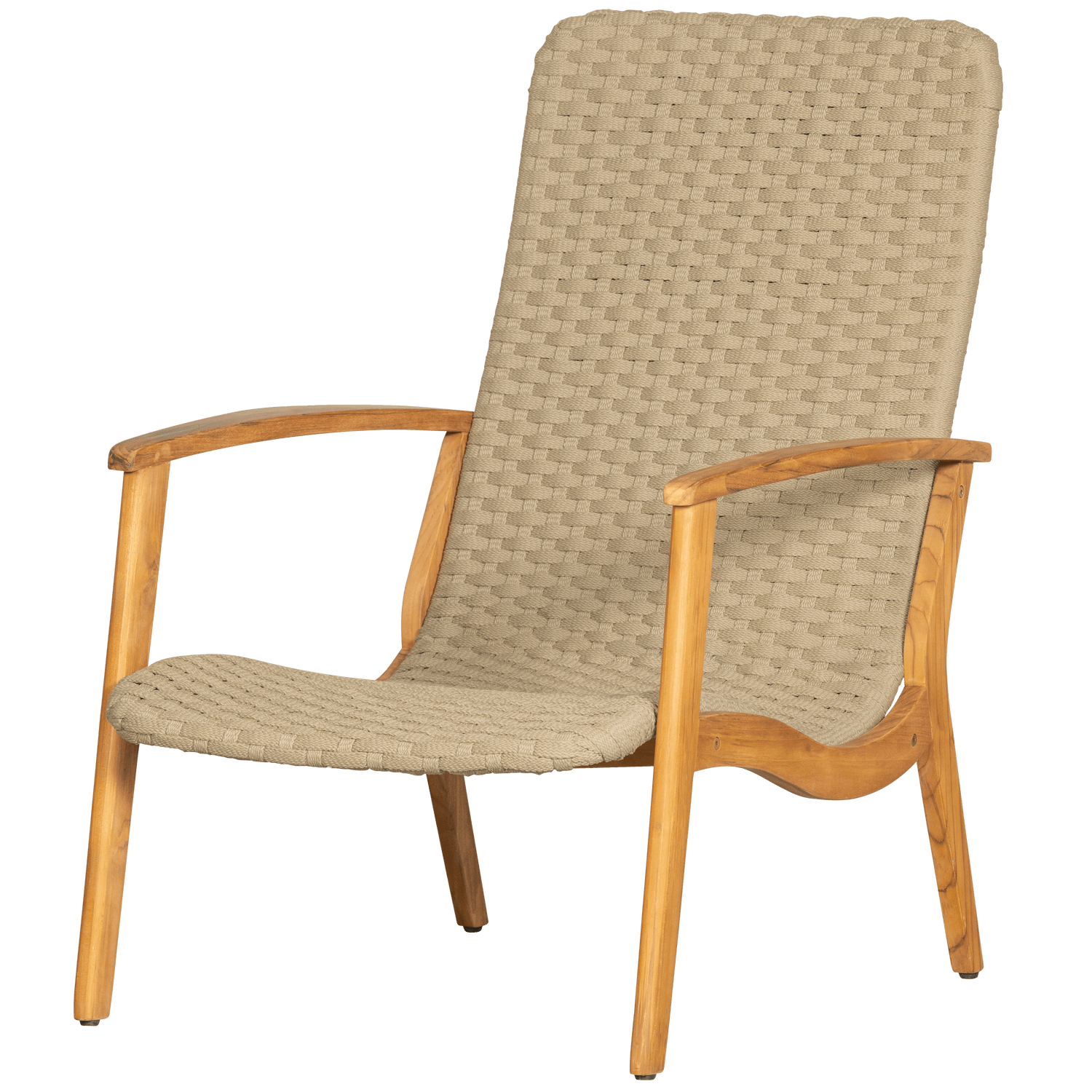 STONY GARDEN ARMCHAIR WITH ARMREST ROPE/WOOD ARMY GREEN - PARIS14A.RO