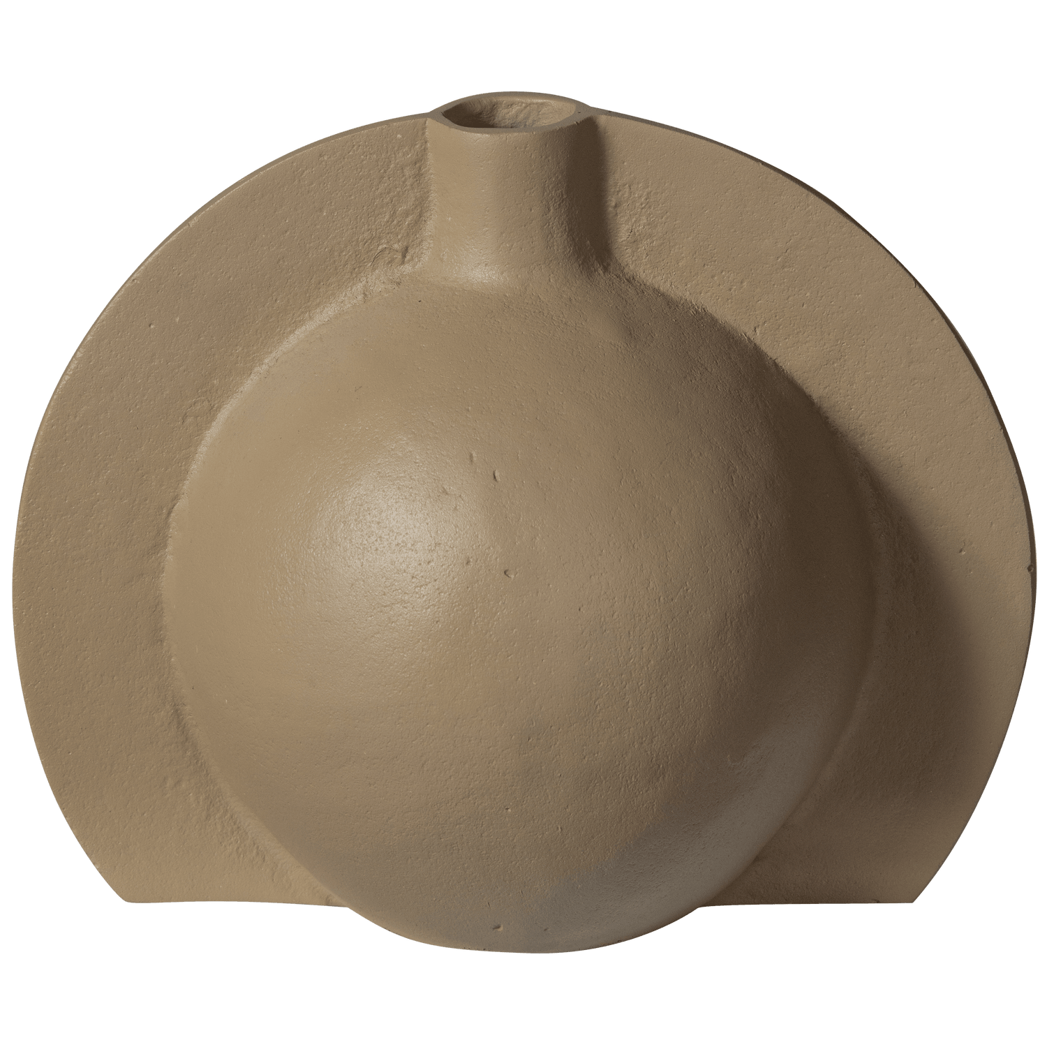 STURDY DECO VASE HALF ROUND ALUMINIUM SAND - PARIS14A.RO