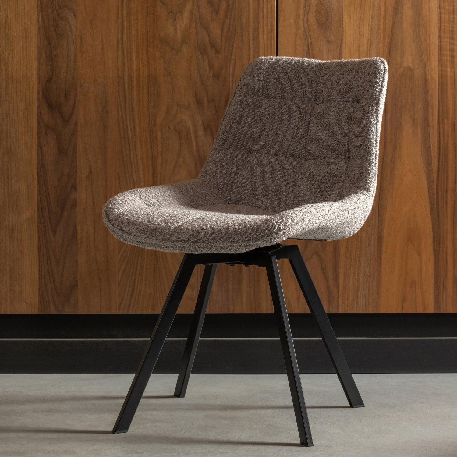 SUTTON SWIVEL CHAIR BOUCLÉ WARM GREY - PARIS14A.RO