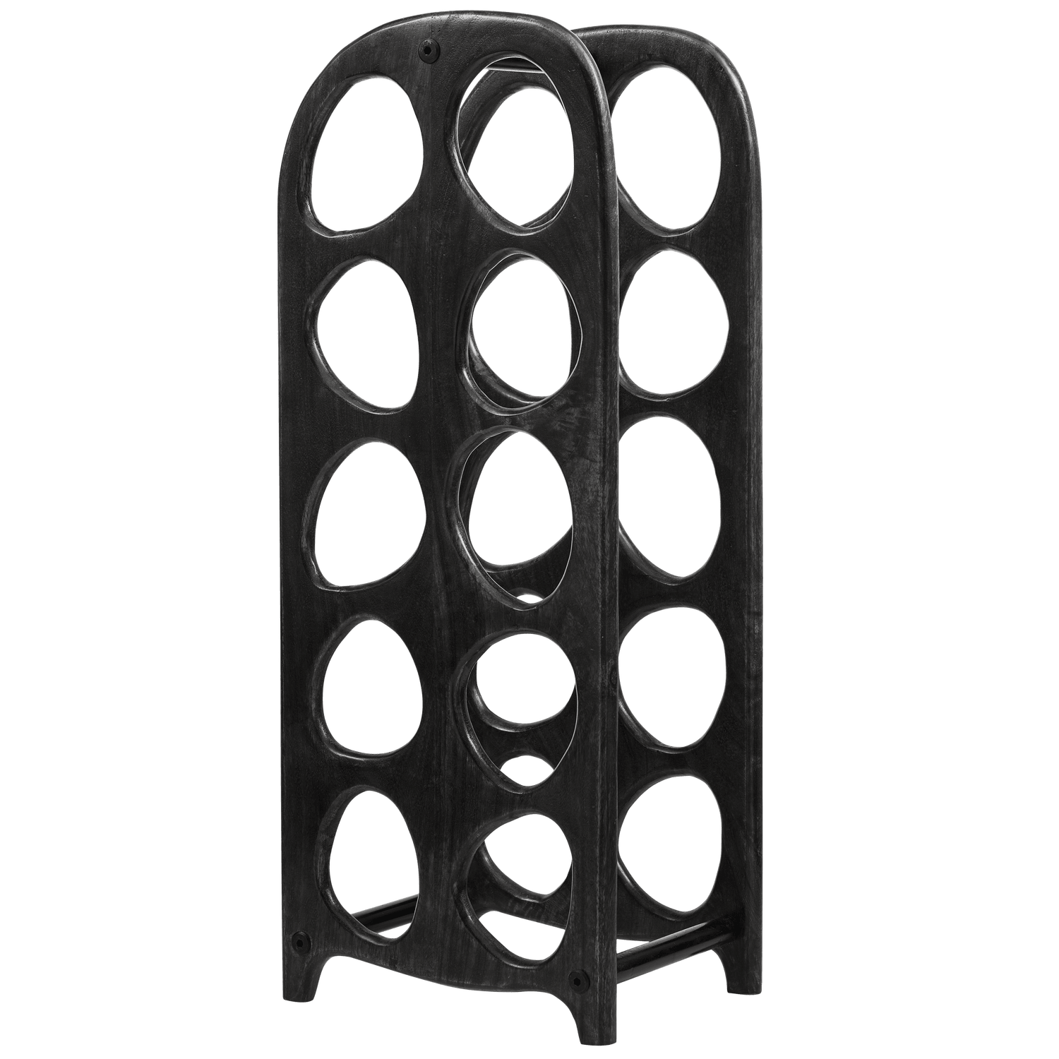 SUVI WINE RACK FOR 10 BOTTLES MANGO WOOD BLACK - PARIS14A.RO