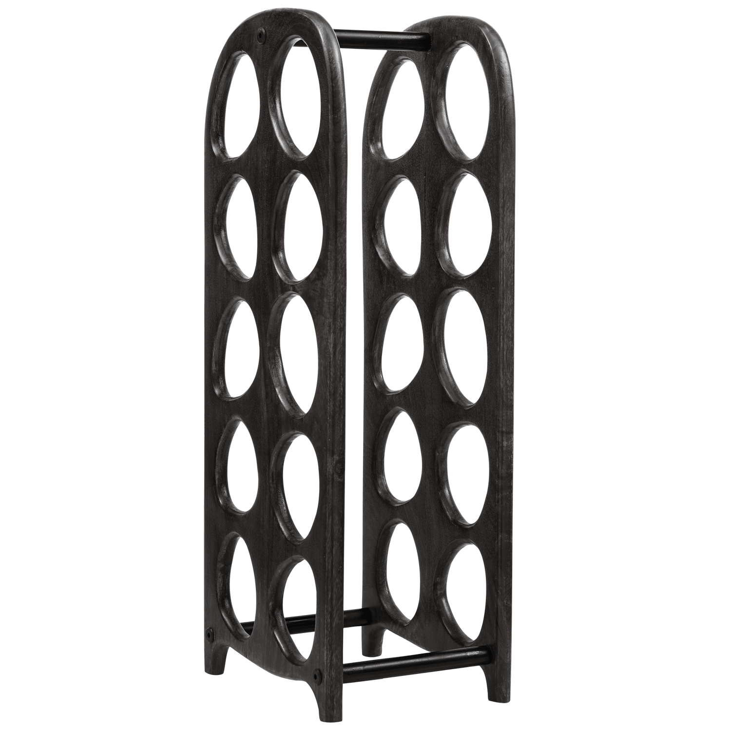 SUVI WINE RACK FOR 10 BOTTLES MANGO WOOD BLACK - PARIS14A.RO