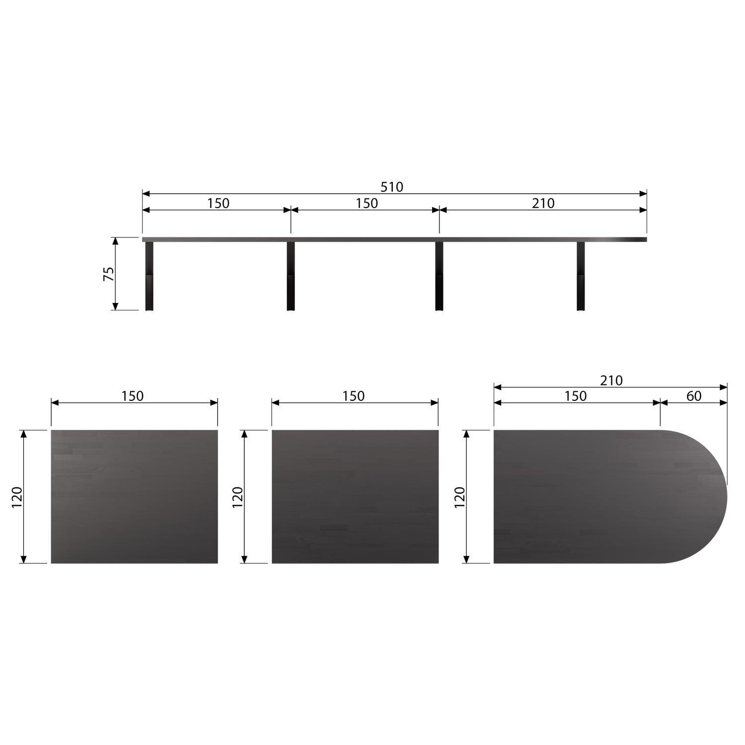 TABLO LUNGO BETWEEN TABLE TOP ASH BLACKNIGHT MATT [fsc] - PARIS14A.RO