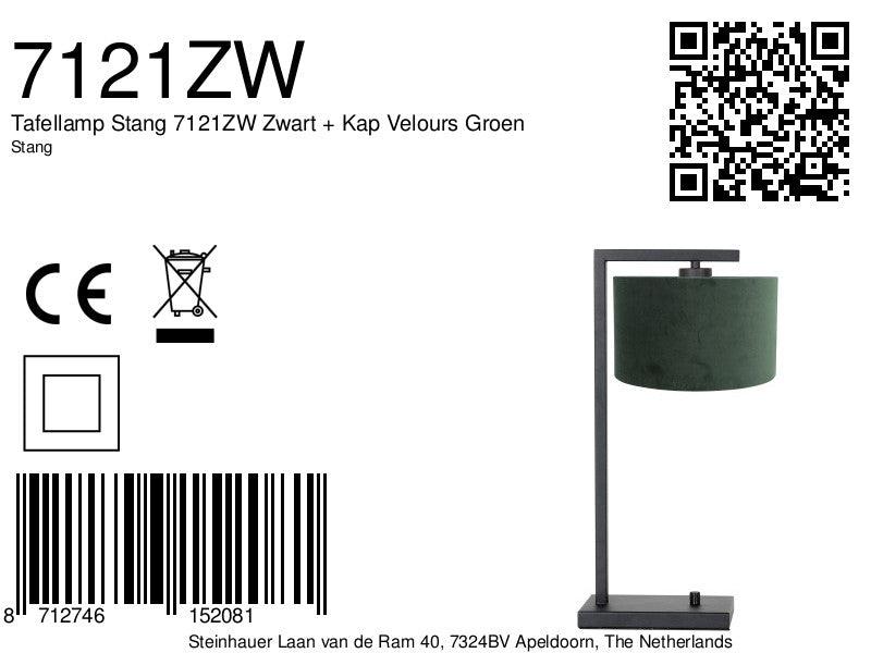 Lampă de masă Stang 7121ZW Negru + Abajur de catifea Verde - PARIS14A.RO