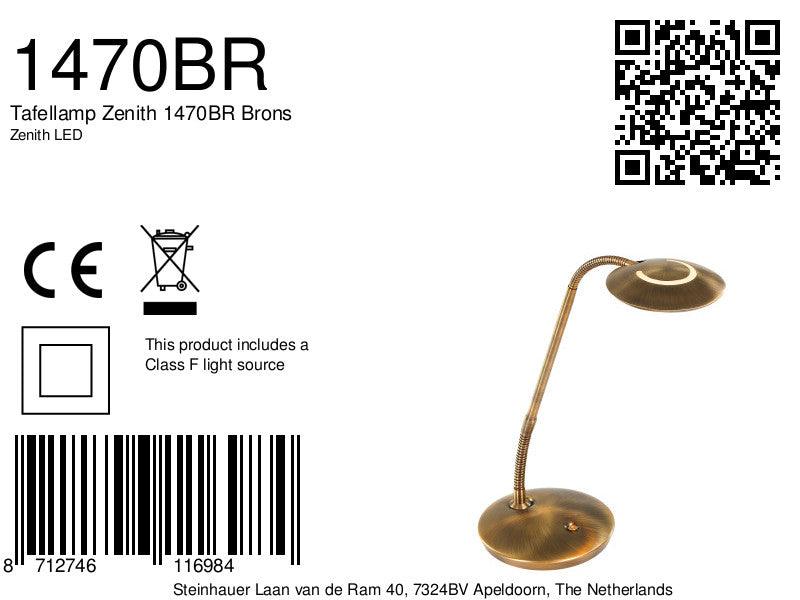 Lampă de masă Zenith 1470BR Bronz - PARIS14A.RO