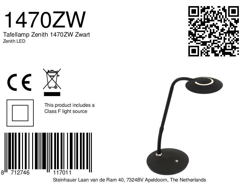 Lampă de masă Zenith 1470ZW, negru. - PARIS14A.RO